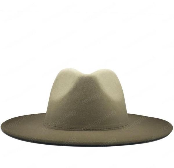 

women men woolen vintage trilby felt fedora hat with wide brim gentleman elegant gradient color for lady winter autumn jazz caps2623433, Blue;gray