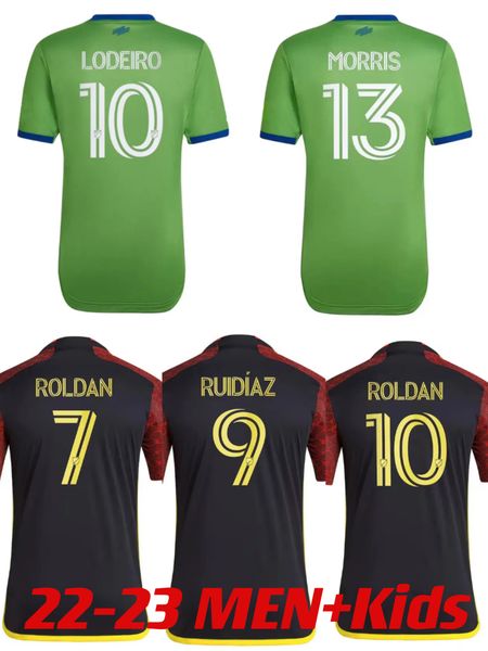 

2023 2024 seattlees soundersey fc soccer jerseys player 22 23 home away roldan ruidiaz lodeiro montero morris camisetas adeniran rowe footba, Black