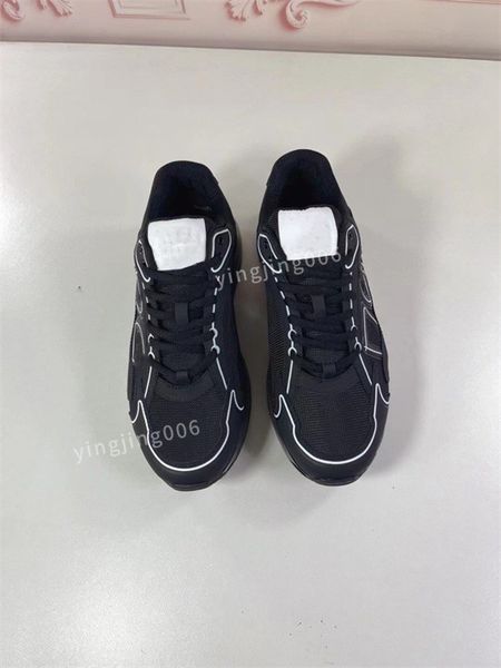 

2023men fashion designer sneaker casual shoes leather sneakers embroidered white shoes flat platform walking sports trainers, Black