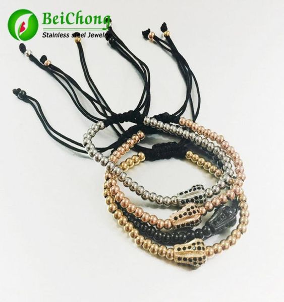 

24k gold plated beads micro pave black cz crown briading macrame bracelet pulseira feminina anil arjandas men bracelets3801958