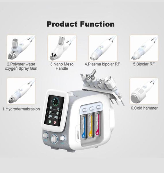 

portable 6 in 1 multifunctional beauty equipment hydrodermabrasion h2o2 skin care aqua peeling hydra facial microdermabrasion sal5784013, Black;white