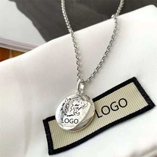 

designer jewelry bracelet necklace ring 925 head round pendant trend male female lovers girlfriends snake bone chain high quality, Silver