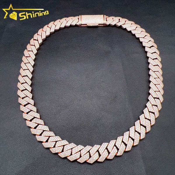 

fine jewelry hip hop 925 sterling silver vvs moissanite diamond iced out cuban chain bracelet necklace