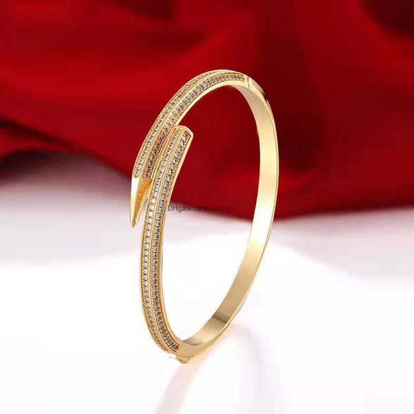 

designer luxury belgary brand versatile classic pencil nail non fading ring micro set zirconium bracelet, Black
