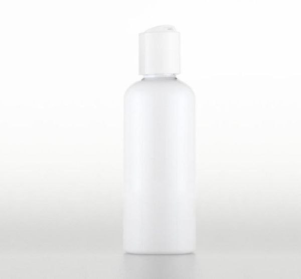 

50pcs 100ml empty plastic lotion white bottles white disc cap liquid soap travel size diy spa container shampoo6647672