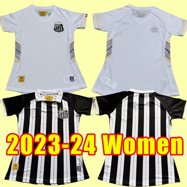 

23 24 santos fc soccer jerseys nations 2023 angelo soteldo 2024 leonardo football shirt camisa fans version home away women girl, Black;yellow