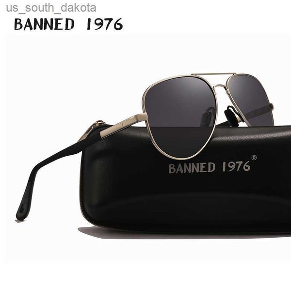 

2022 metal aviation sunglasses polarized men male driving designer sun glasses vintage shades male eyewear uv400 new gafas l230523, White;black