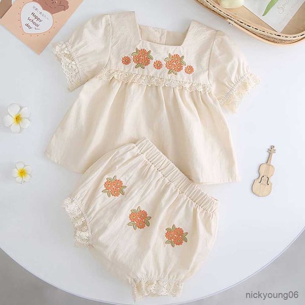 

clothing sets birthday baby girl outfit flower and short pants pieces summer princess infant, White