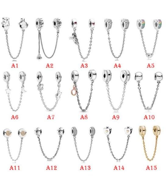 

new 925 sterling silver fit pandora charms bracelets safe chain rainbow love heart crown gold charms for european women wedding or9841404, Golden;silver