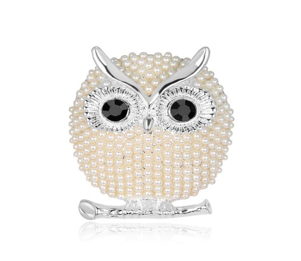 

whole women039s fashion natural insect animal lovely alloy rhinestone golden owl brooch pins womenman party wear 5479838, Gray
