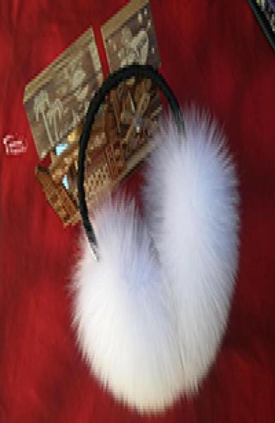 

women039s winter real genuine fox fur earmuff with velvet hooplady039s earcap 8 colours warm soft7646937, Blue;gray