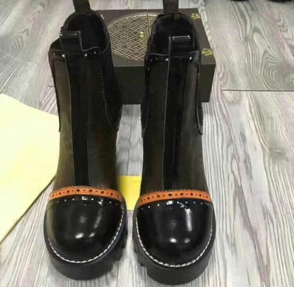 

2019 autumn fashion women boots high heels platform buckle lace leather short booties black ladies shoes 35428636843