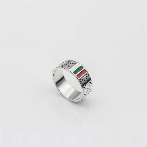 

2023 new designer jewelry bracelet necklace ring personality simple diamond checkered red green enamel couple, Silver