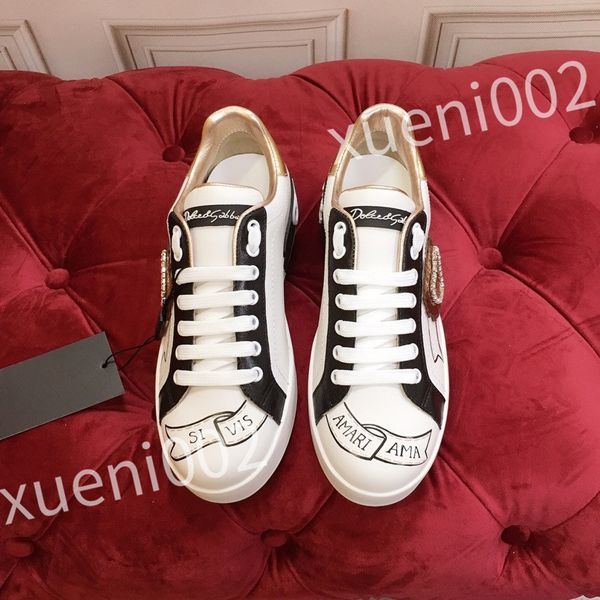

new designer sneakers men and womens casual shoes fashion white genuine leather flat sports skate shoes, Black