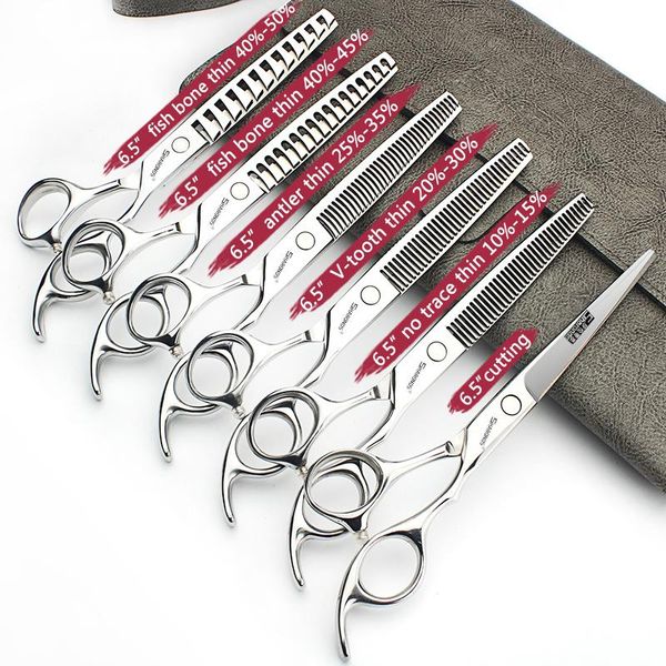 

shears hairdressing shears set 6.5 inch hair professional stylist thinning 1050% hair removal scissors seamless fishbone accesorios