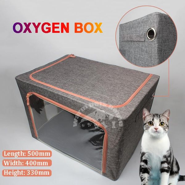 

tools medium cat dog oxygen cage linen scratch resistant foldable box animal atomization cages 500x400x330mm veterinary equipment
