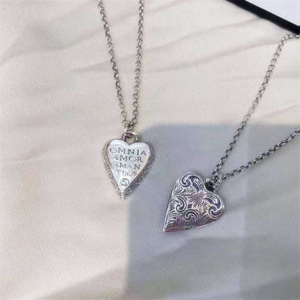 

designer jewelry bracelet necklace ring heart-shaped three-dimensional carving pattern pendant lovers valentine's day gift high quality, Silver
