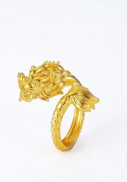 

mgfam 212r dragon rings for manly male opening adjusted 24k gold plated china mascot national style jewelry6298361, Golden;silver
