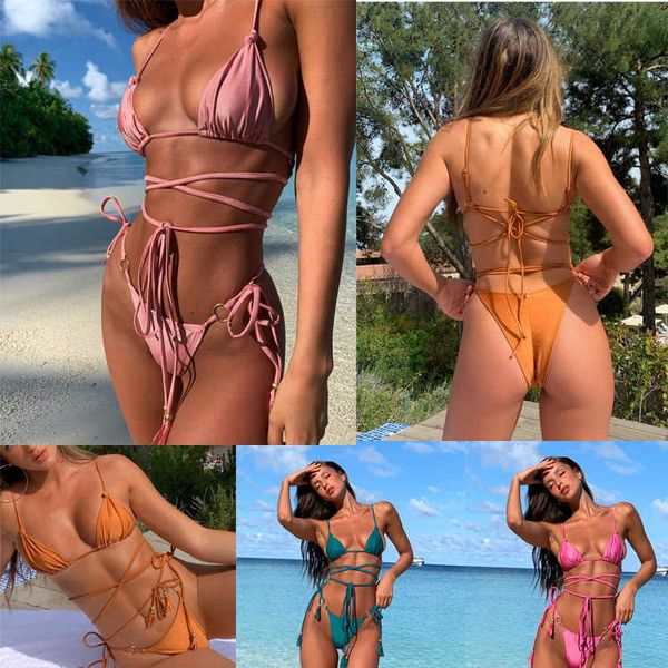 

new bright bikini triangle soft bag strap swimwear women xingcheng, White;black