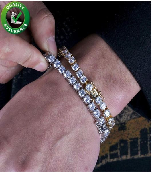 

luxury designer jewelry mens bracelets iced out chains diamond tennis bracelet hip hop jewelry men 18k gold plated bangle for love3412630, Golden;silver