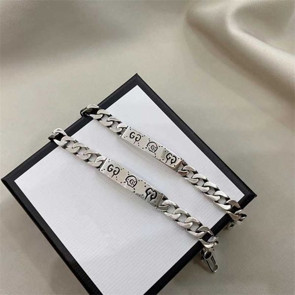 

20% off 2023 new designer jewelry necklace ring elf skull couple bracelet with letters as old xiao zhan same bracelet, Black