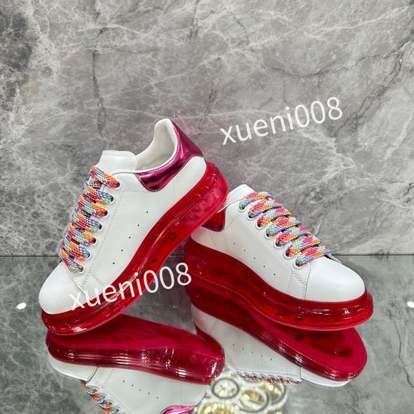 

2023brand fashion women quality casual shoes low heel leather lace-up sneaker running trainers letters flat printed sneakers, Red;white