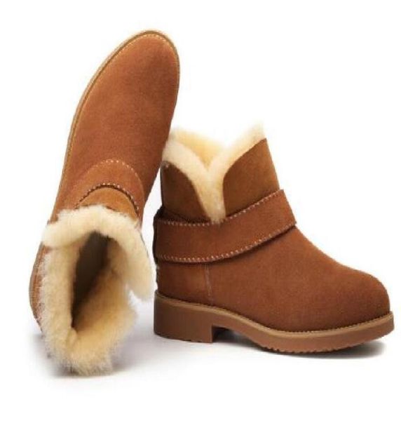 

new leila women boots low winter cashmere warm shoes flat bottom boots real leather pregnant nonslip fashion leila snow leisure b5808856, Black