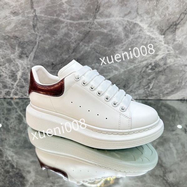 

2023fashion women men quality casual shoes brand leather lace-up sneaker running trainers letters flat printed sneakers, Red;white