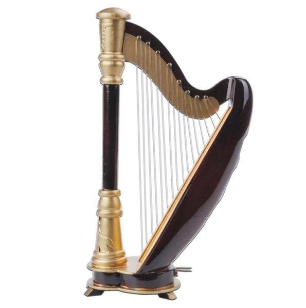 

wooden mini instrument harp decoration wooden mini harp toy 14cm8702458