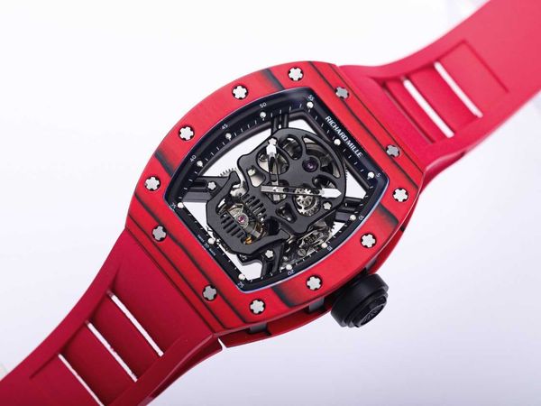 

rm052-01 superclone skull active tourbillon luxury mens mechanics watch wristwatch color quality rm52 skull head diamond kpf8, Slivery;golden