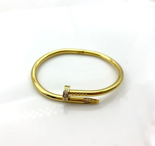 

love bracelet women stainless steel couple cuff bangle open nails in hands christmas girls accessories whole europe and americ9536310, White