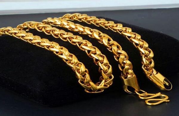 

6mm men039s 18k gold plated thick chain vintage necklace 240398015467, Silver