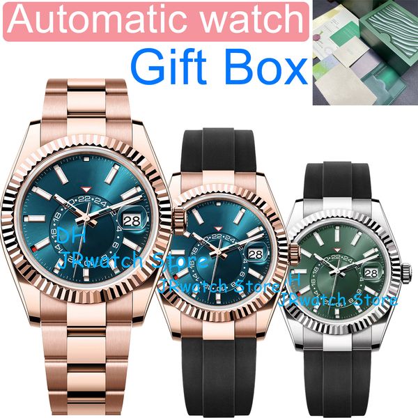 

luxury men sports sky dweller sports 2813 automatic watch men s multifunctional gmt stainless steel diving waterproof sapphire watch glow lu, Slivery;brown