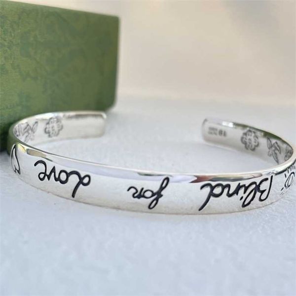 

designer jewelry bracelet necklace ring love head love fearless flowers birds wide narrow men women lovers make old open bracelet high quali, Black