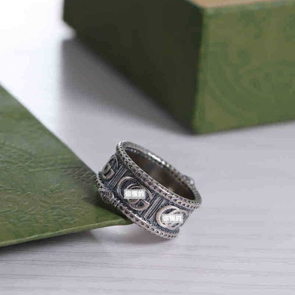 

designer jewelry bracelet necklace sj. classic soul snake couple ring old closed mouth carved domineering men's ringnew jewellery high, Silver