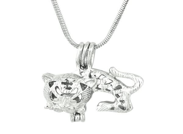 

new design tiger cage pendant pearl gem bead locket pendant mounting diy jewelry charms accessory7845487, Silver