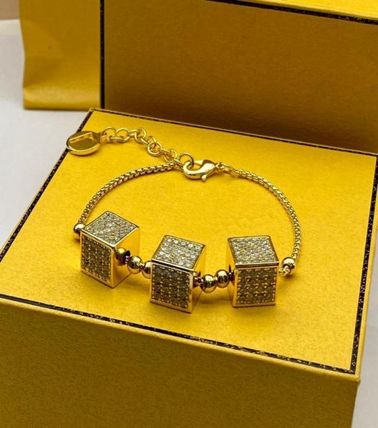 

2023 designer bracelets f small man diamond unique design bracelet party gift wedding match jewelry with box5057444, Golden;silver