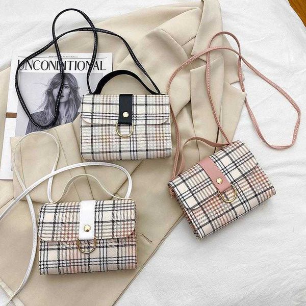

womens bag fashion plaid small square fresh shoulder mobile coin purse, Red;black