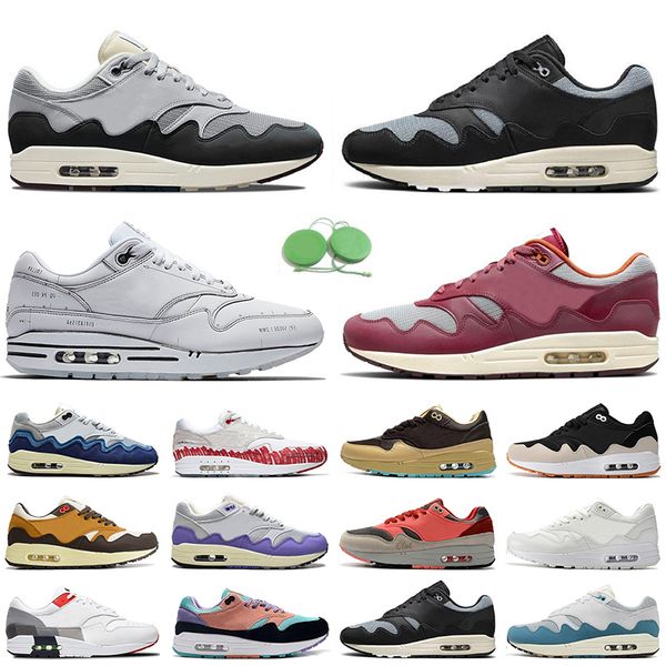 

mens 1 87 running shoes patta x aqua noise black brown grey monarch night maroon evolution of icons ts cave stone saturn gold men women trai