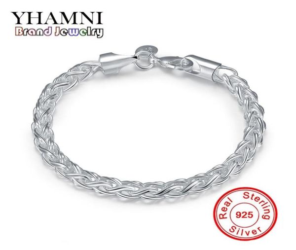 

yhamni fashion original jewelry real solid 925 sterling silver bracelet luxury wedding gift bracelet h0701735836, Golden;silver