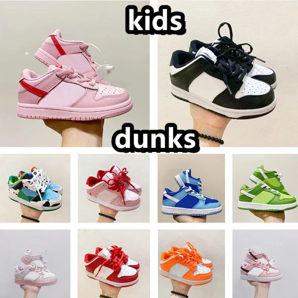 

versions versions with box childrens kids dunks trainer shoes black white panda chunky low cows trainers athletic ou