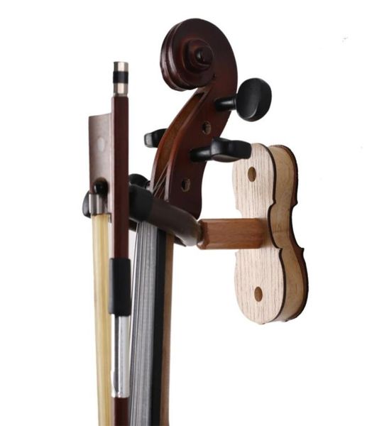 

wood violin hanger with bow peg hardwood home studio wall mount hanger ash wood6016040