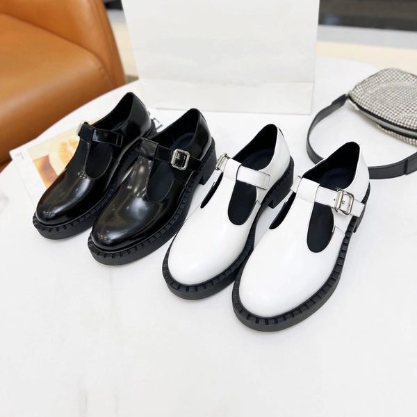 

designer shoes quality leather rubber platform women sneakers shiny leather slipper chunky round head sneaker pointed thick bottom loafers, Black
