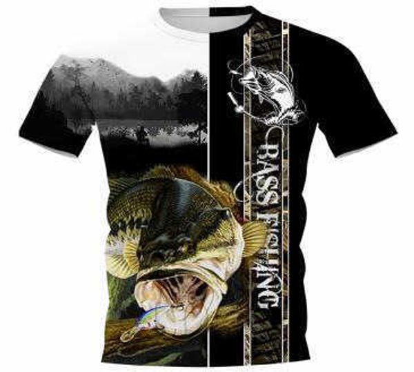 

men's new summer tshirt d digital printing fishing fashion youth street short sleeve juq, White;black