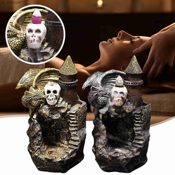 

friendship sculpture european style home funny skeleton dinosaur incense burner backflow fragrant fragrance decoration l230523
