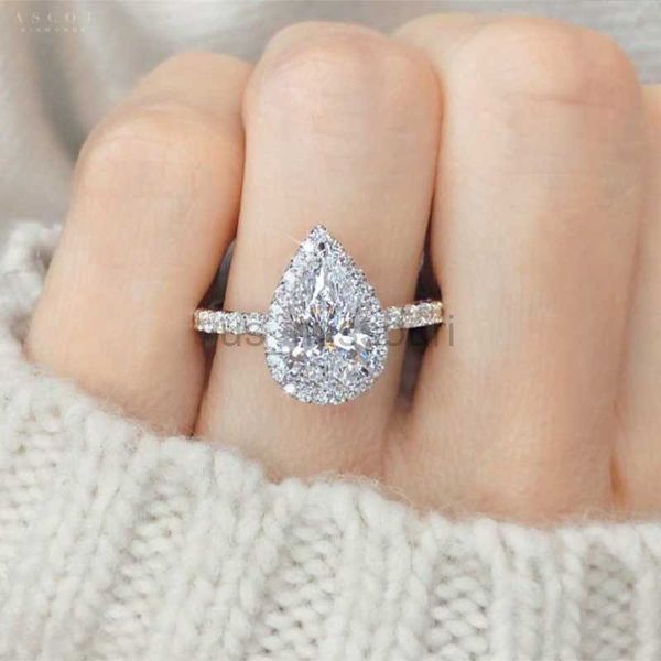 

Band Rings Vintage Romantic Sie Color Promise Wedding for Women Exquisite White Moissanite Pear Shape Ring Trendy Party Jewelry J230531