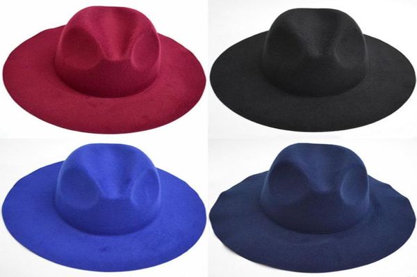 

new women wool felt fedora hats soft fashion ladies wide brim hats female british style retro hat spring winter gh665810210, Blue;gray