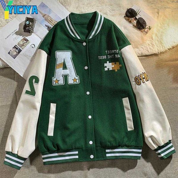 

yiciya men's jackets men spring style baseball clothes leather jacket bomber street military men's clothing vintage tooling haraju, Black;brown