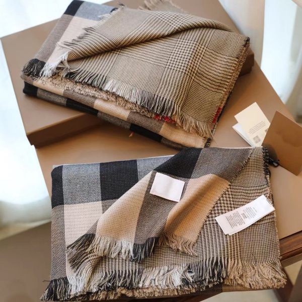 

scarf classic designer scarf 2023 new plaid scarf warm camel fashion letter plaid cashmere fabric soft feel gift, Blue;gray