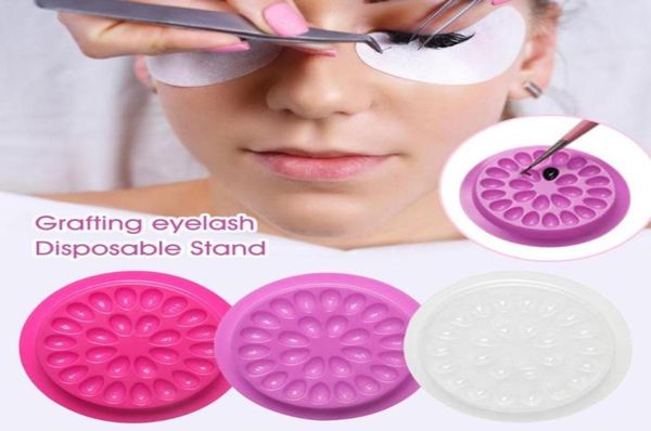 

new eyelash extension makeup tools glue holder lashes adhesive pallet disposable stand for beauty parlour6281176